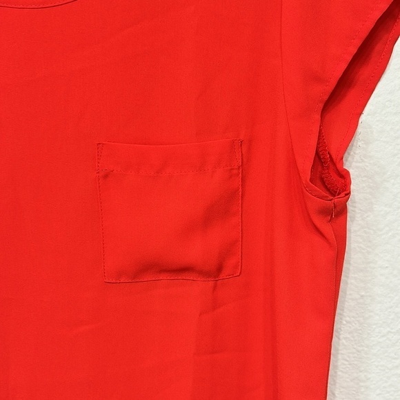 Pink Rose Red Scoop Neck Short Sleeve Blouse Size M - Picture 4 of 7